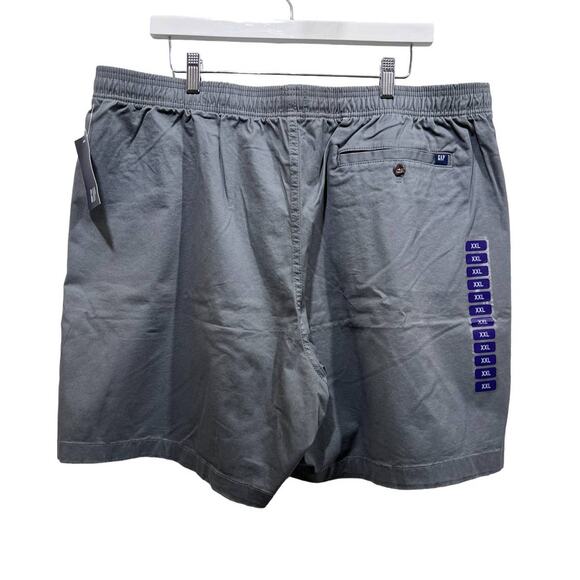 Gap Shorts Mens XXL 2XL 7" PullOn Gray Twill Stretch Chino Drawstring Casual NEW - Picture 3 of 11